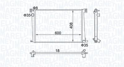 Radiator, engine cooling MAGNETI MARELLI 350213168600