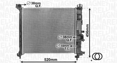 Radiator, engine cooling MAGNETI MARELLI 350213168800