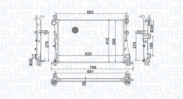 MAGNETI MARELLI 350213170100 Radiator, engine cooling
