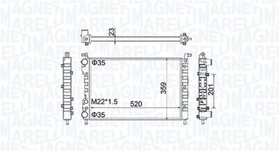 Radiator, engine cooling MAGNETI MARELLI 350213171100