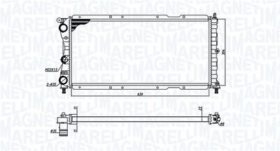 Radiator, engine cooling MAGNETI MARELLI 350213171400