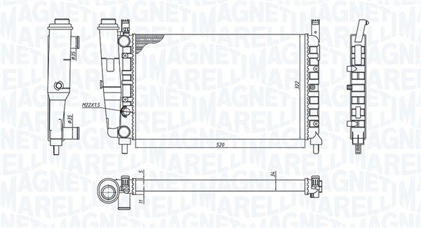 MAGNETI MARELLI 350213172400 Radiator, engine cooling