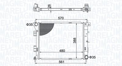 Radiator, engine cooling MAGNETI MARELLI 350213173600
