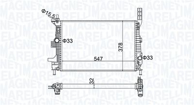 Radiator, engine cooling MAGNETI MARELLI 350213173800