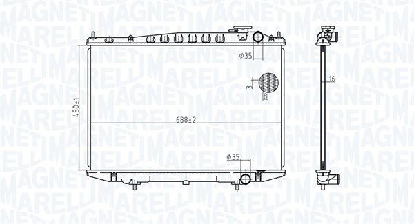 MAGNETI MARELLI 350213174500 Radiator, engine cooling