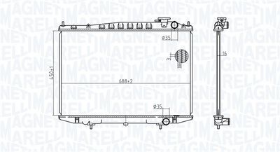 Radiator, engine cooling MAGNETI MARELLI 350213174500