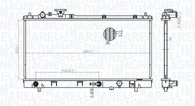 Radiator, engine cooling MAGNETI MARELLI 350213175200