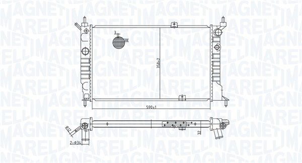 MAGNETI MARELLI 350213175500 Radiator, engine cooling
