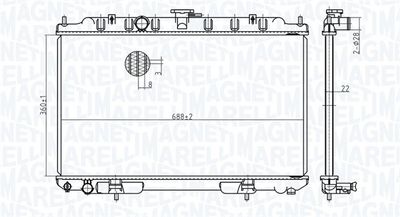 Radiator, engine cooling MAGNETI MARELLI 350213175700