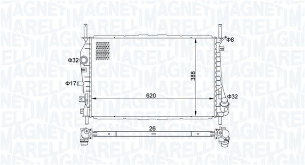 MAGNETI MARELLI 350213177600 Radiator, engine cooling