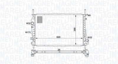 Radiator, engine cooling MAGNETI MARELLI 350213177600