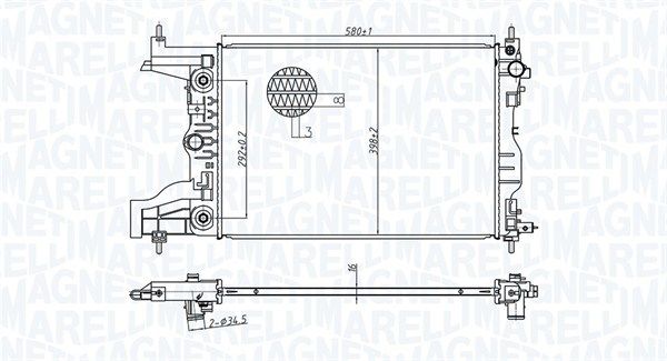 MAGNETI MARELLI 350213179700 Radiator, engine cooling