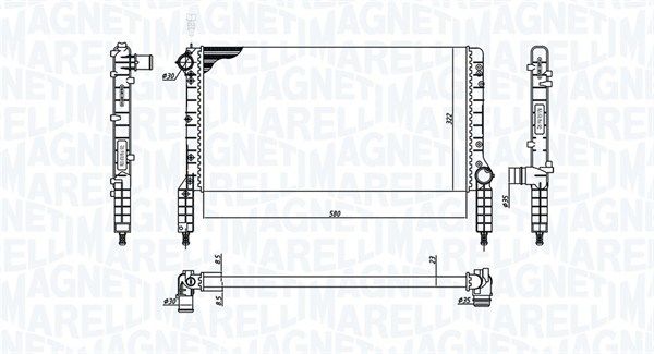 MAGNETI MARELLI 350213180000 Radiator, engine cooling