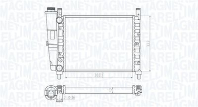 Radiator, engine cooling MAGNETI MARELLI 350213180200