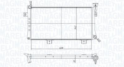 Radiator, engine cooling MAGNETI MARELLI 350213180600