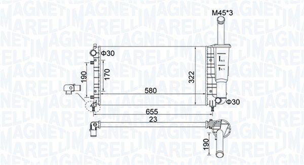 MAGNETI MARELLI 350213183600 Radiator, engine cooling