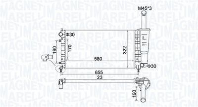 Radiator, engine cooling MAGNETI MARELLI 350213183600