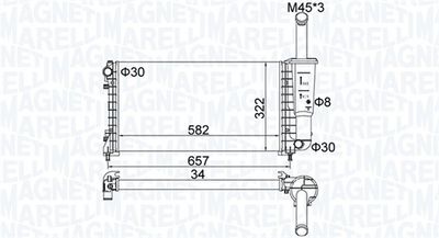 Radiator, engine cooling MAGNETI MARELLI 350213183700