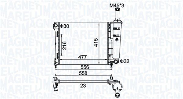 MAGNETI MARELLI 350213183900 Radiator, engine cooling