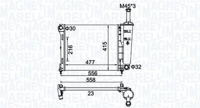 Radiator, engine cooling MAGNETI MARELLI 350213183900