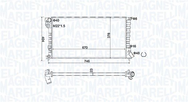 MAGNETI MARELLI 350213186600 Radiator, engine cooling