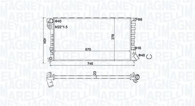 Radiator, engine cooling MAGNETI MARELLI 350213186600