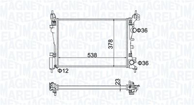 Radiator, engine cooling MAGNETI MARELLI 350213186700