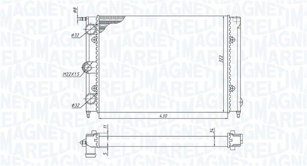 MAGNETI MARELLI 350213187300 Radiator, engine cooling