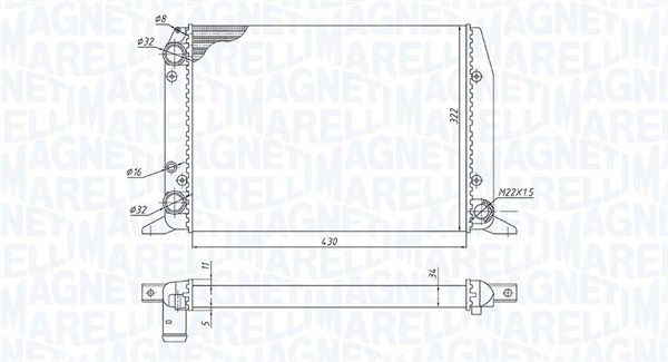 MAGNETI MARELLI 350213188800 Radiator, engine cooling