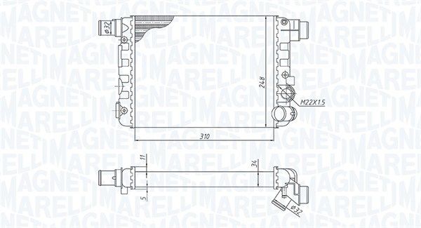 MAGNETI MARELLI 350213188900 Radiator, engine cooling