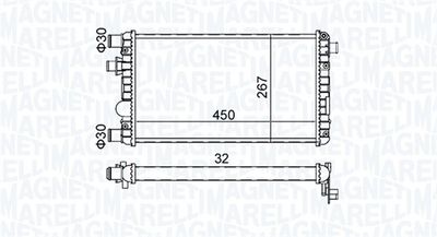 Radiator, engine cooling MAGNETI MARELLI 350213191300