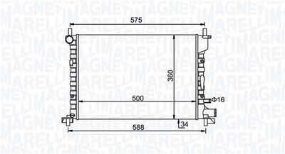 Radiator, engine cooling MAGNETI MARELLI 350213193300