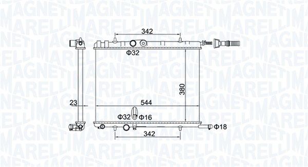 MAGNETI MARELLI 350213193400 Radiator, engine cooling