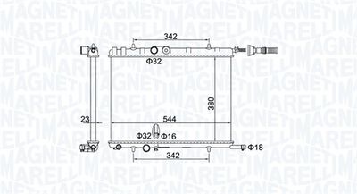 Radiator, engine cooling MAGNETI MARELLI 350213193400
