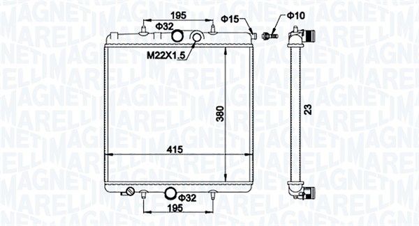 MAGNETI MARELLI 350213194100 Radiator, engine cooling