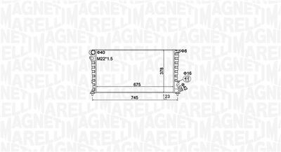 Radiator, engine cooling MAGNETI MARELLI 350213195100