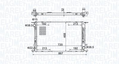 Radiator, engine cooling MAGNETI MARELLI 350213195800