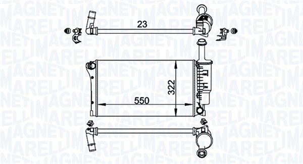MAGNETI MARELLI 350213196200 Radiator, engine cooling