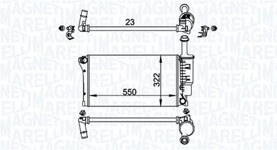 Radiator, engine cooling MAGNETI MARELLI 350213196200