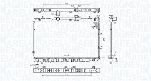MAGNETI MARELLI 350213197100 Radiator, engine cooling