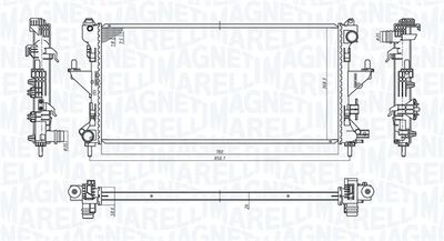 Radiator, engine cooling MAGNETI MARELLI 350213198200