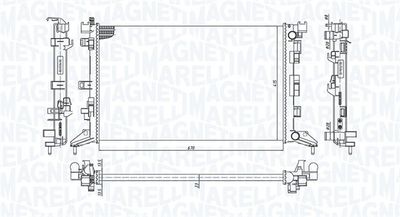 Radiator, engine cooling MAGNETI MARELLI 350213200300