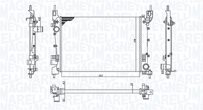 Radiator, engine cooling MAGNETI MARELLI 350213200400