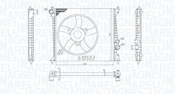 MAGNETI MARELLI 350213200500 Radiator, engine cooling