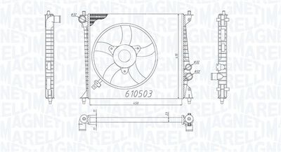 Radiator, engine cooling MAGNETI MARELLI 350213200500