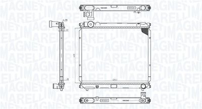 Radiator, engine cooling MAGNETI MARELLI 350213200700
