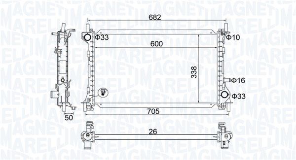MAGNETI MARELLI 350213201200 Radiator, engine cooling