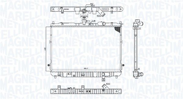 MAGNETI MARELLI 350213201400 Radiator, engine cooling