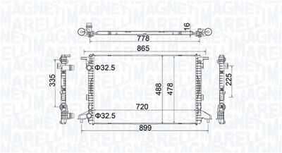 Radiator, engine cooling MAGNETI MARELLI 350213201900