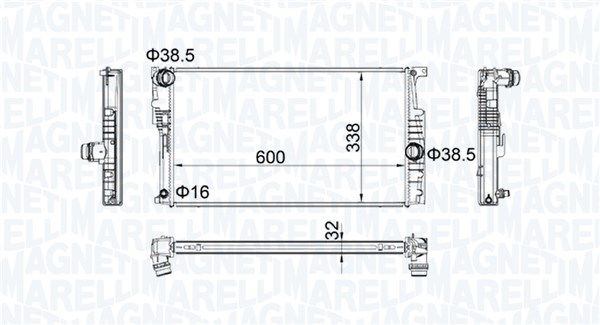 MAGNETI MARELLI 350213202200 Radiator, engine cooling